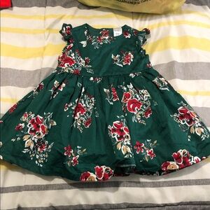 Carter's Green Floral Kids Dress